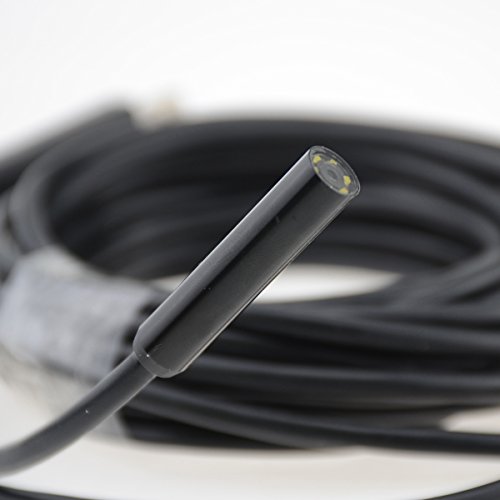 Cámara impermeable de Inspección USB ENDOSCOPIO serpiente Alcance cable 20M 6 LED Ajustables para fontaneria atasco bajante tubería tubo inaccesible directo